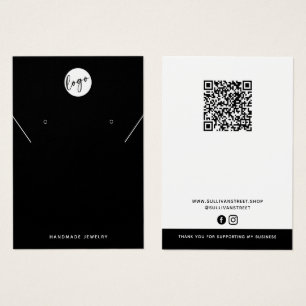 Add Your Logo Necklace Earrings Display Card