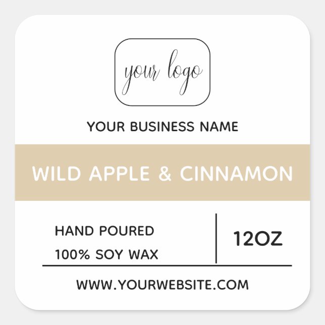 Add your logo oatmeal colour block | Product  Square Sticker (Front)