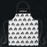 Add Your Logo Pattern Name Apron<br><div class="desc">Black apron with a pattern of your logo. Add the name of your business or the person wearing the apron at the top in bold white letters.</div>