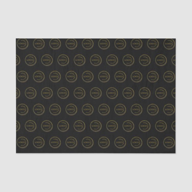 Add Your Logo  Pattern Professional Black Tissue Paper (Front)