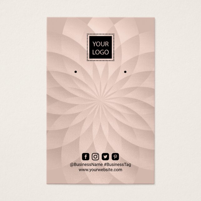 Add Your Logo Pink Lotus Spiral Earring Display (Front)