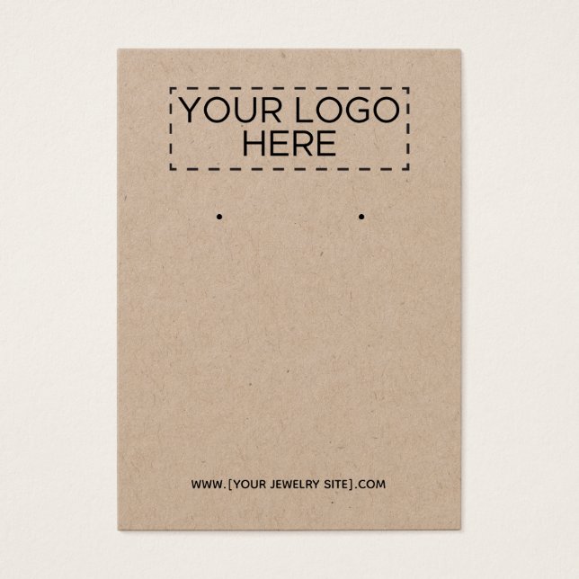 Add Your Logo - Premium Kraft Earring Display Card (Front)