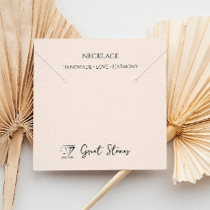 Add Your Logo Product Packaging Necklace Holder  Square Business Card