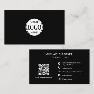 Add Your Logo Professional Minimalist Black Business Card