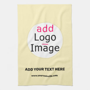 Add Your Logo Promo Customizable Vanilla Yellow Kitchen Towel