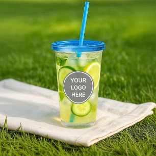 Add Your Logo Promo Tumbler with Lid and Straw