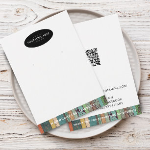 Add Your Logo QR Code Earring Display Card