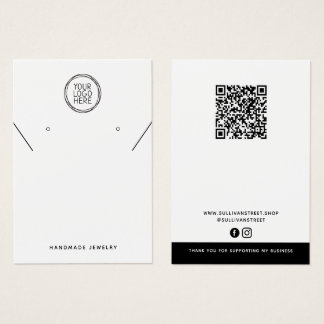 Add Your Logo QR Necklace Earrings Display Card