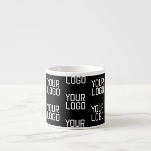Add Your Logo Repeating Pattern Editable Template Espresso Cup
