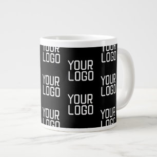 Add Your Logo Repeating Pattern Editable Template Large Coffee Mug
