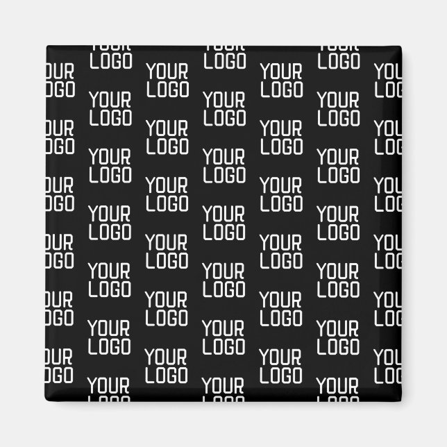 Add Your Logo Repeating Pattern Editable Template Magnet (Front)