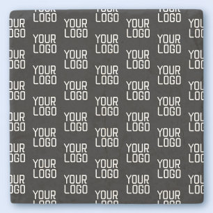 Add Your Logo Repeating Pattern Editable Template Stone Coaster