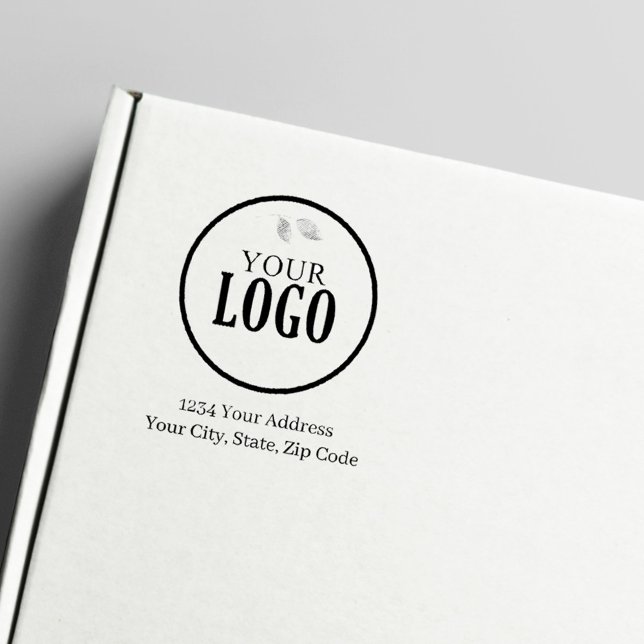 Add Your Logo Return Address Custom Rubber Stamp (Add your logo simple return address stamp)