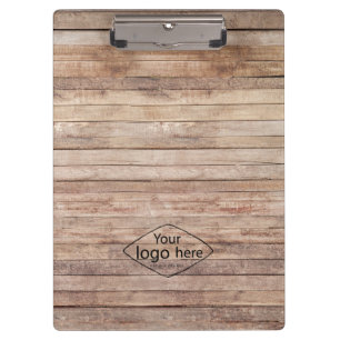 Add your logo rustic barn wood  clipboard