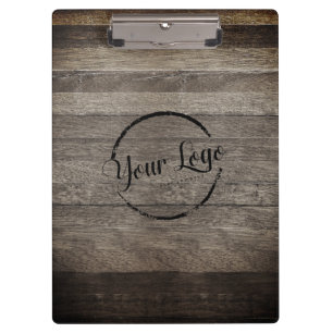 Add your logo rustic barn wood  clipboard