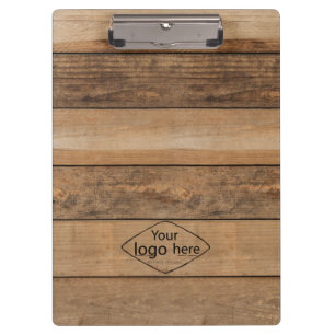 Add your logo rustic barn wood  clipboard