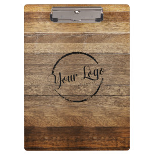 Add your logo rustic barn wood  clipboard