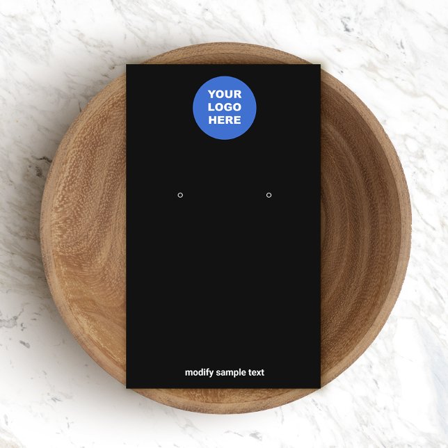 Add Your Logo Simple Black Earring Display Card (Creator Uploaded)