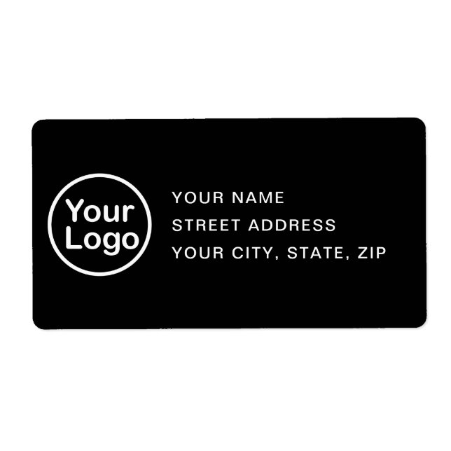 ADD YOUR LOGO Simple Black Return Address (Front)