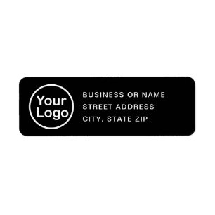 ADD YOUR LOGO Simple Black & White Return Address