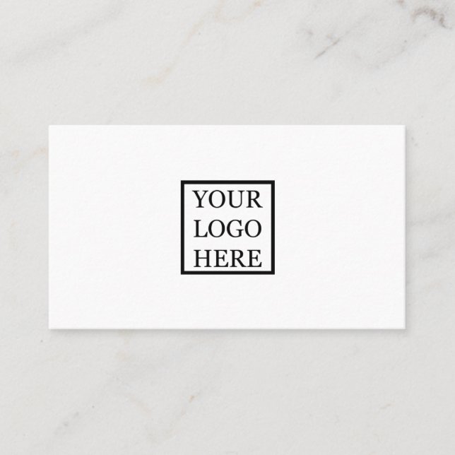 Add Your Logo Simple Minimalist Black and White Business Card (Front)