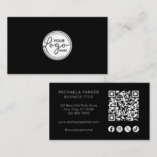 Add Your Logo Social Icon QR Code Professional Business Card