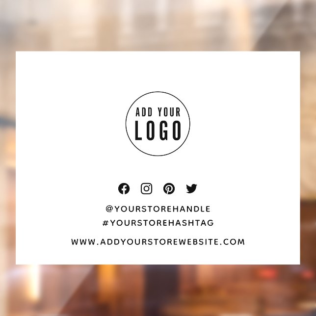 Add Your Logo Social Media Branding Marketing Window Cling (Sheet 2)