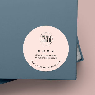 Add Your Logo Social Media Custom Colour Branding Classic Round Sticker