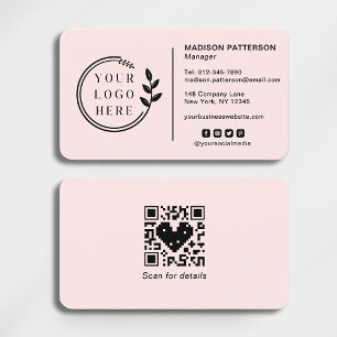 Add Your Logo Social Media QR Code Corporate Busin Business Card