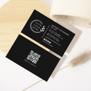 Add Your Logo Social Media QR Code Corporate Business Card