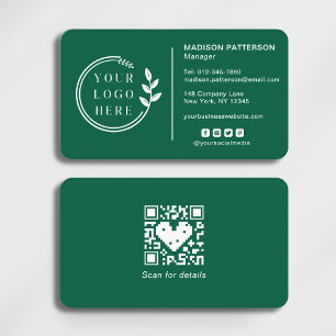 Add Your Logo Social Media QR Code Corporate Business Card