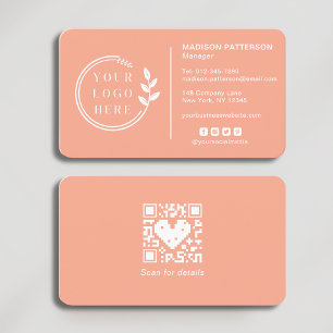 Add Your Logo Social Media QR Code Corporate Business Card
