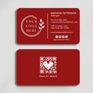Add Your Logo Social Media QR Code Corporate Business Card