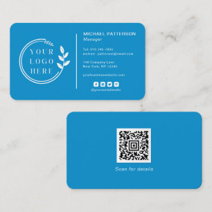 Add Your Logo Social Media QR Code Corporate Business Card