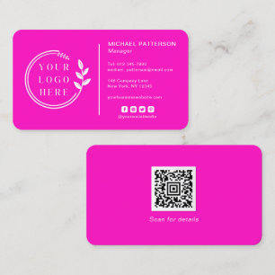 Add Your Logo Social Media QR Code Corporate Business Card