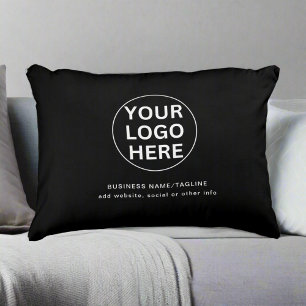 Add Your Logo & Text Here l Black & White Accent Pillow