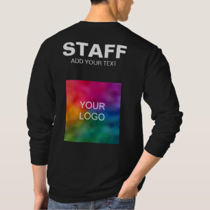 Add Your Logo Text Here Mens Long Sleeve Staff T-Shirt
