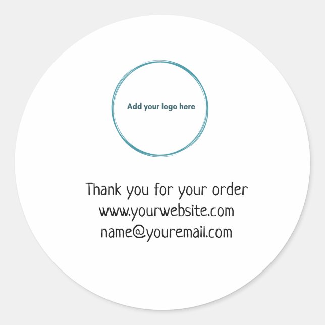Add Your Logo Thank you Business Sticker (Front)