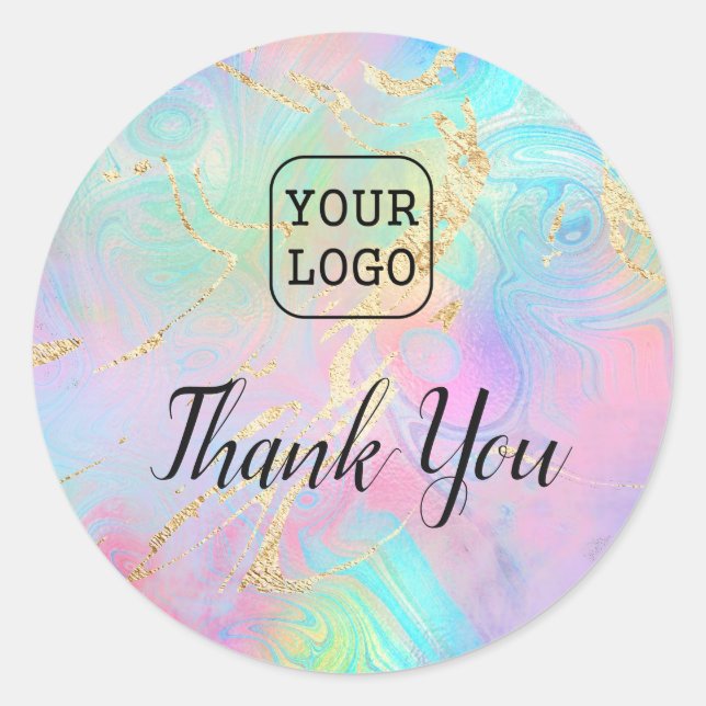 add your logo thank you classic round sticker (Front)