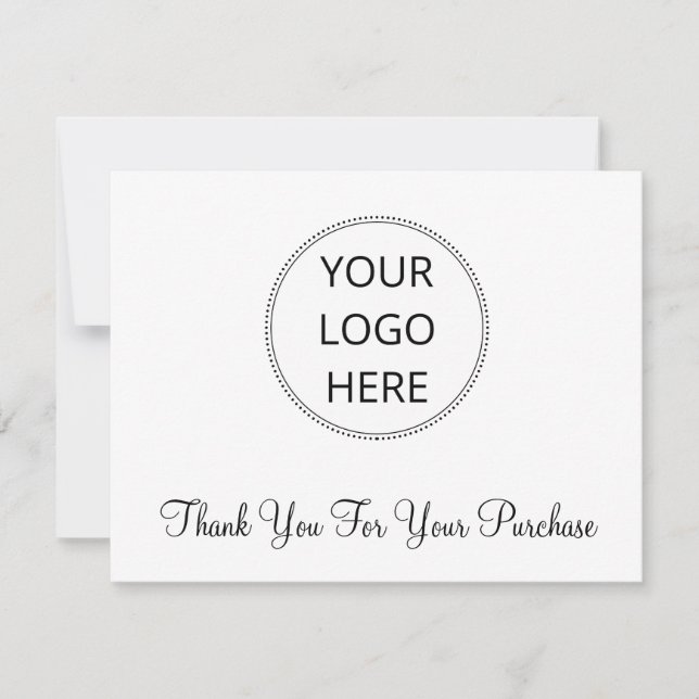 Add Your Logo Thank You Flat Note Card (Front)