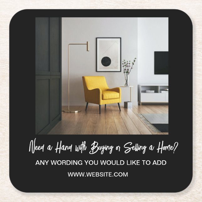 ADD YOUR LOGO TO THIS COASTER  real estate design (Front)