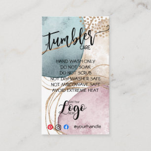 ADD YOUR LOGO TUMBLER CARE CARDS gold glitter