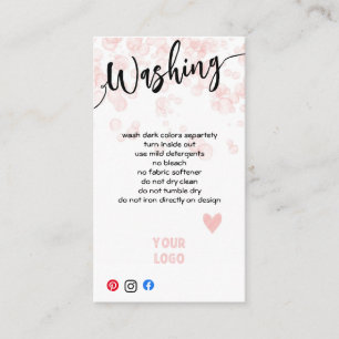 ADD YOUR LOGO WASHING CARE CARDS