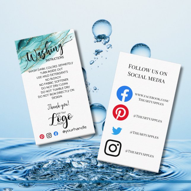 Add Your Logo Washing Instructions Care Cards | Ed (Creator Uploaded)