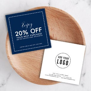 Add Your Logo White Border Editable Colour Discount Card