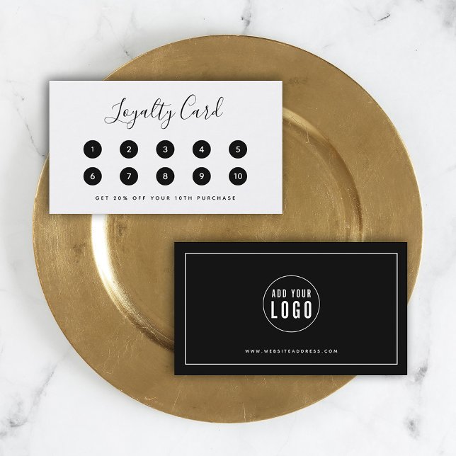 Add Your Logo White Border Editable Colour Loyalty Card (Creator Uploaded)