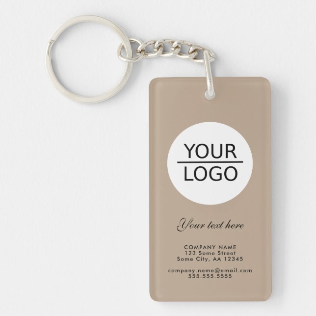 Add your Logo with Custom Text Company Promotion Keychain (Front)