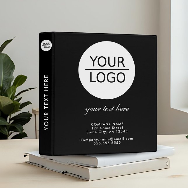 Add your Logo with Custom Text Promotion Black  Binder (Creator Uploaded)