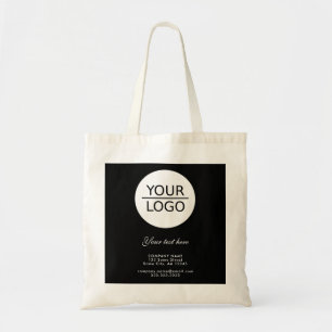 Add your Logo with Custom Text Promotion Black  Tote Bag