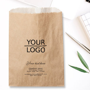 Add your Logo with Custom Text Promotion Kraft Favour Bag